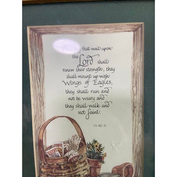 Wood Framed Impressions Fishing Basket Bible Verse Isaiah‎ 40:31 - Picture 3 of 8